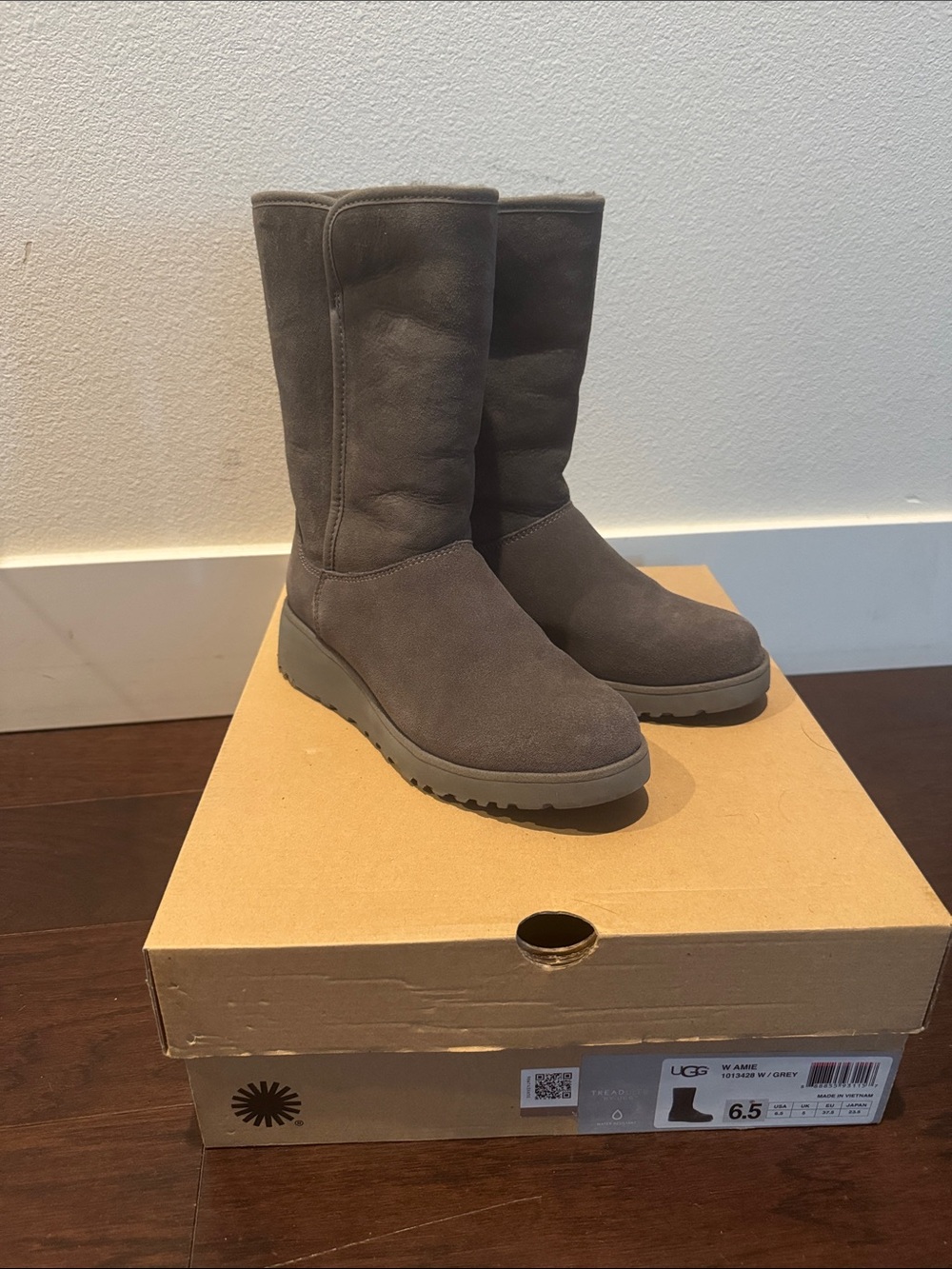 UGG Women's Grey Suede Wedge Boots